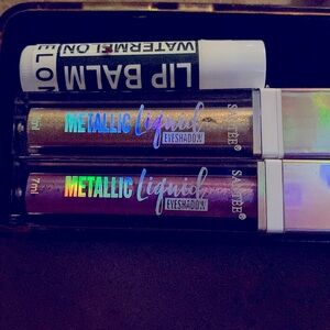 2 metallic liquid eyeshadows 1 unopened watermelon lip balm
